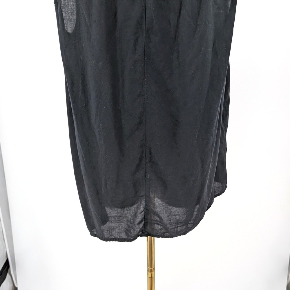 Boho Crochet Yoke Peasant Top Black Lightweight Rayon Old Navy L - Picture 9 of 10